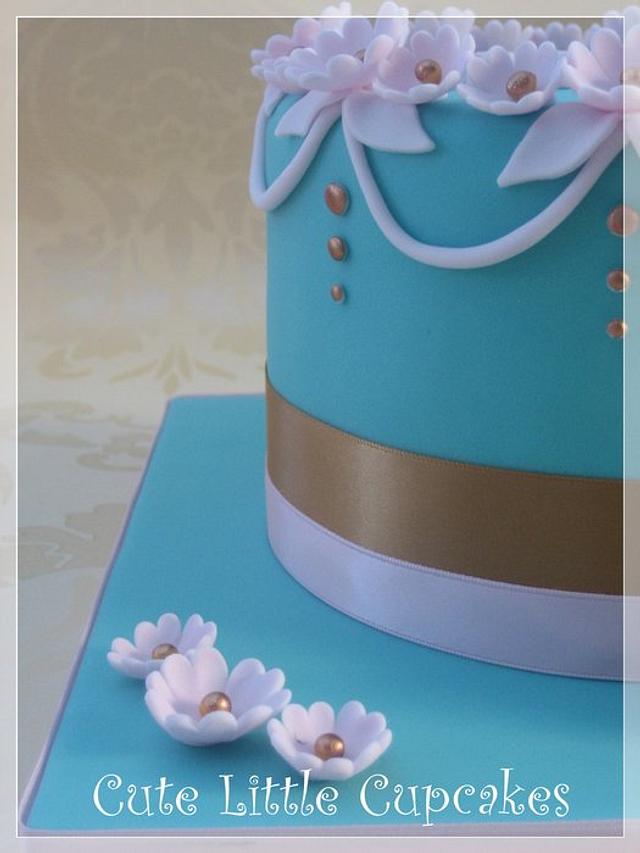 Pink, Gold & Jade Cake Cake by Heidi Stone CakesDecor