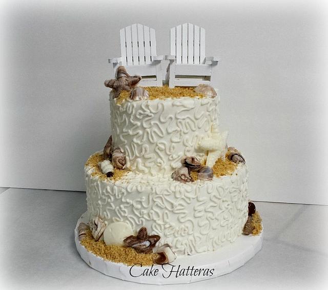 Small Beach Wedding Cake - Decorated Cake by Donna - CakesDecor