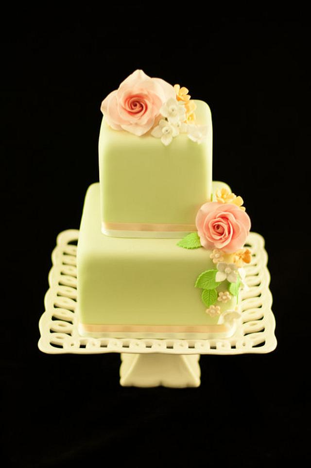 Small floral wedding cake Cake by Kathryn CakesDecor
