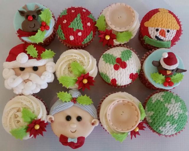 Christmas Cupcake Selection - Decorated Cake by Shereen - CakesDecor