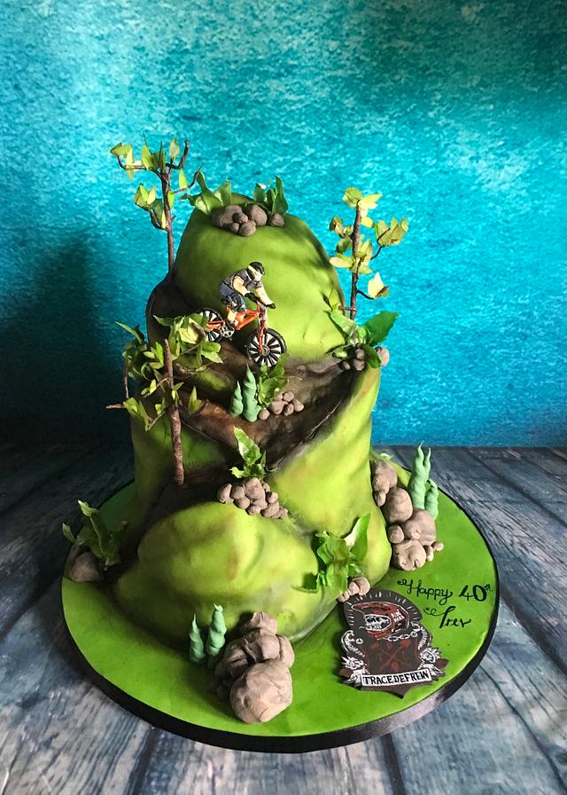Downhill mountain bike cake Cake by MariaLouise Cakes