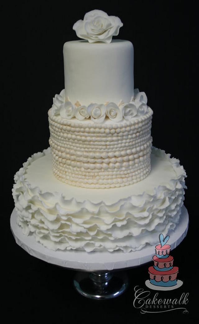 Pearls, Ruffles and Roses - Cake by Heather - CakesDecor