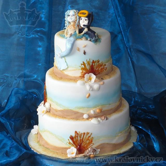 Mermaid and the Diver - Cake by Eva Kralova - CakesDecor