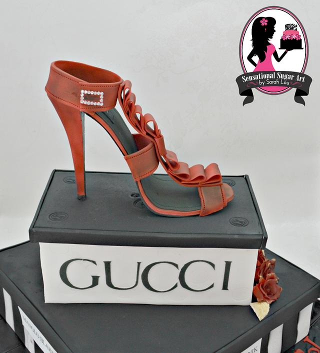 Gucci Shoe and Designer Boxes Cake - Cake by Sensational - CakesDecor