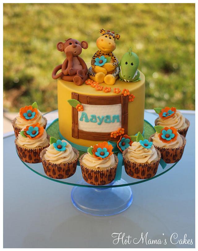 Aayan's Safari Baby Shower - Decorated Cake By Hot Mama's - Cakesdecor