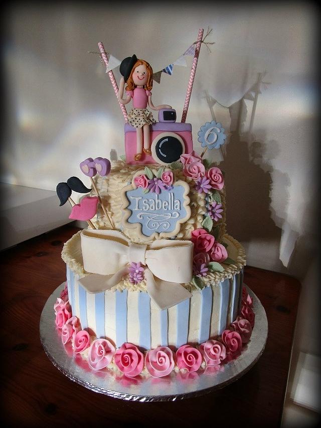 Vintage Photo Booth Cake Decorated Cake by gailb CakesDecor