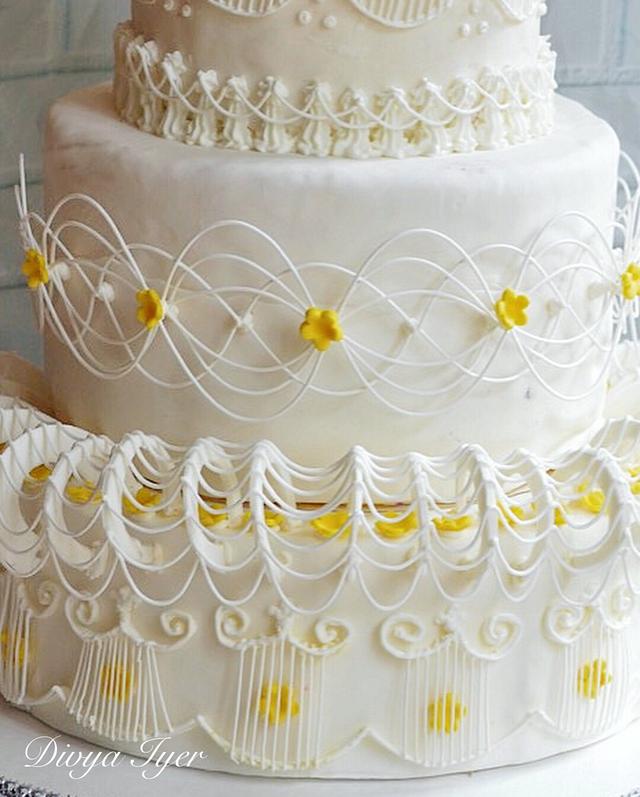 Royal icing string cake Cake by Divya iyer CakesDecor