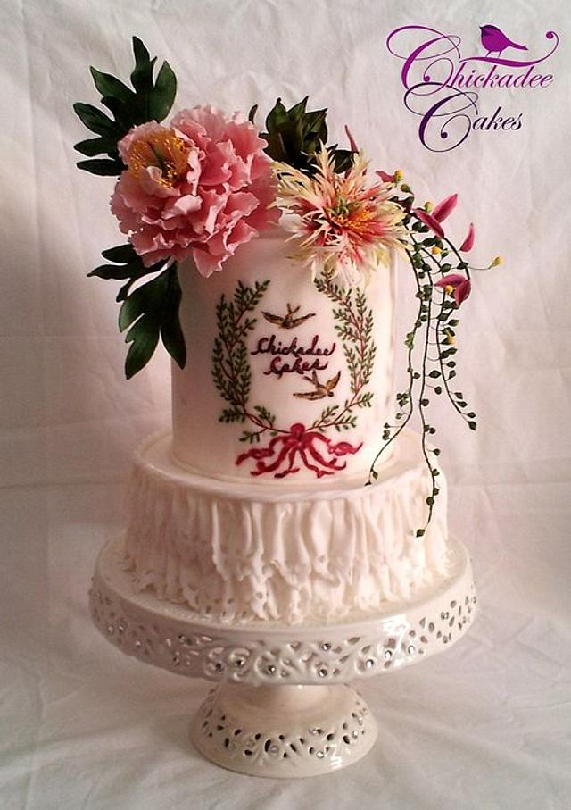 fringed nigella cake Decorated Cake by Chickadee Cakes CakesDecor