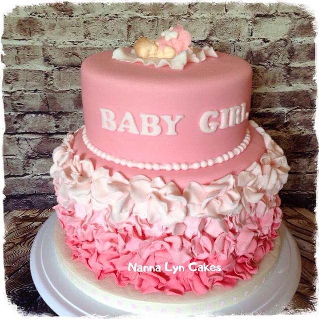 Baby Shower cake with cupcakes - Decorated Cake by Nanna - CakesDecor