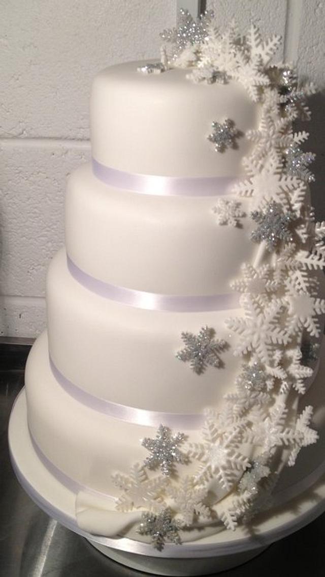 Snowflake wedding cake - Cake by Symphony in Sugar - CakesDecor