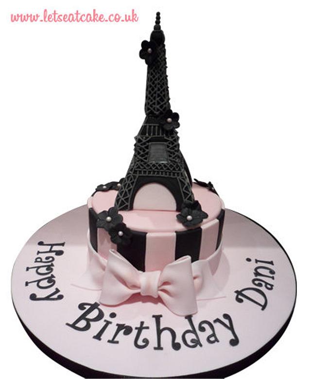 Eiffel Tower Themed Cake Decorated Cake by Let's Eat CakesDecor