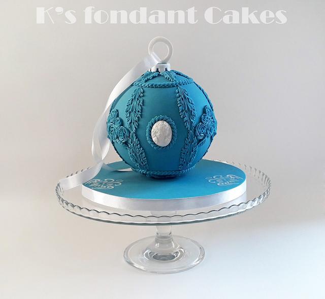 Christmas Wedgwood Ornament Cake Decorated Cake by K's CakesDecor