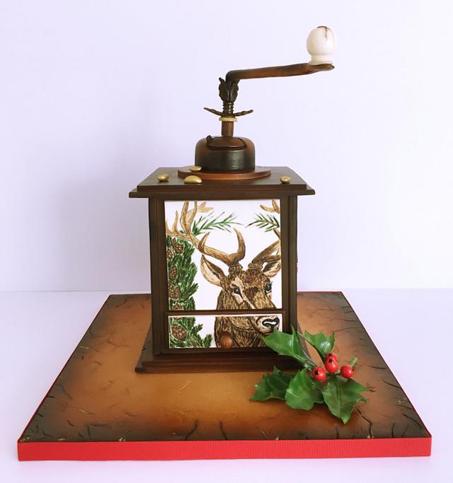 vintage coffee mill Decorated Cake by Cake Art Studio CakesDecor