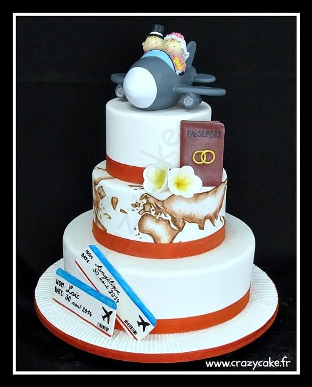 travel inspired wedding cake