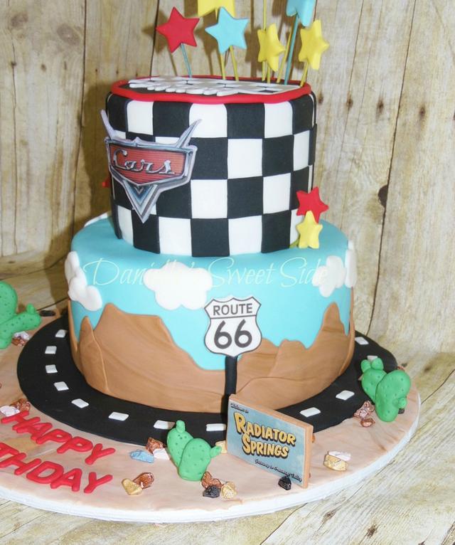 Cars Themed Birthday Cake Radiator Springs - Cake by - CakesDecor