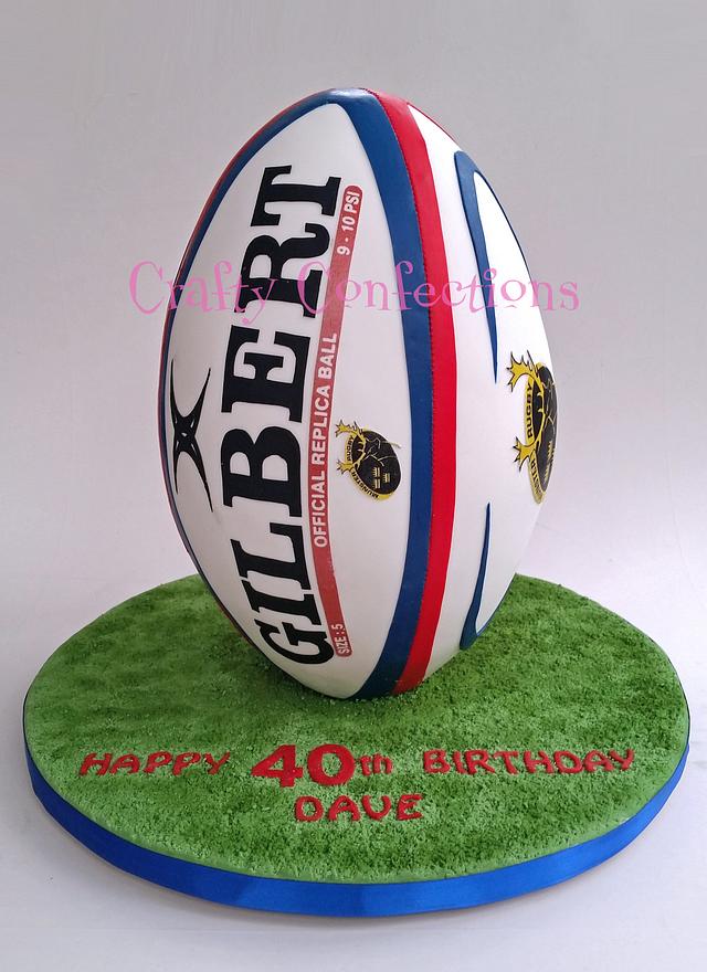 On end Rugby ball cake - Decorated Cake by - CakesDecor