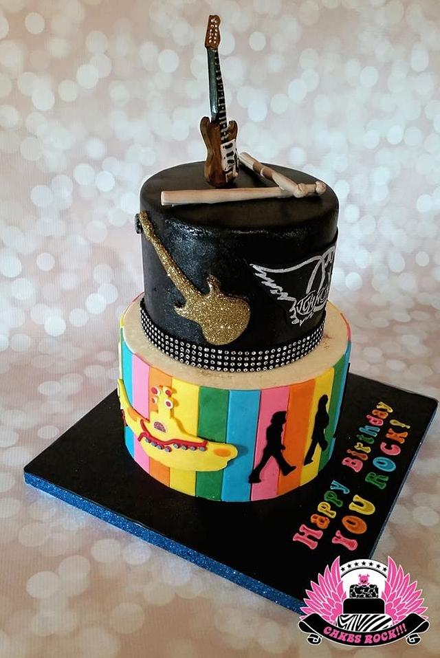 Guitar/Beatles/Aerosmith Birthday Cake - Cake by Cakes - CakesDecor