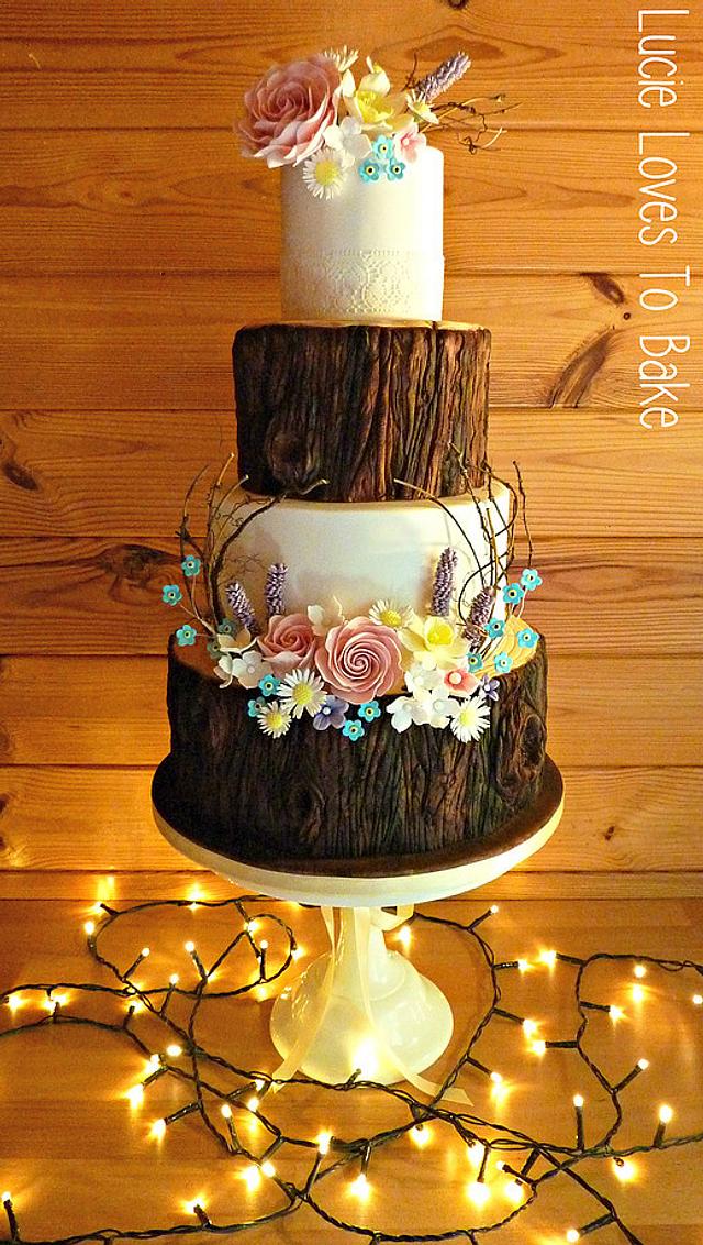 Enchanted Forest Wedding Cake Cake by LucieLovesToBake