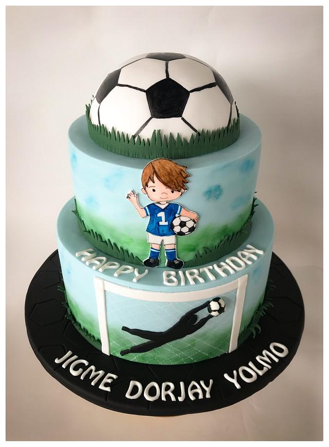 Football Theme Cake Cake By Homebaker Cakesdecor