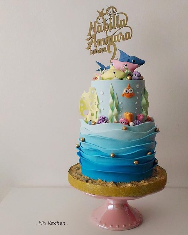 Baby Shark Pink Fong Cake Cake By Nikita Mahmood Cakesdecor