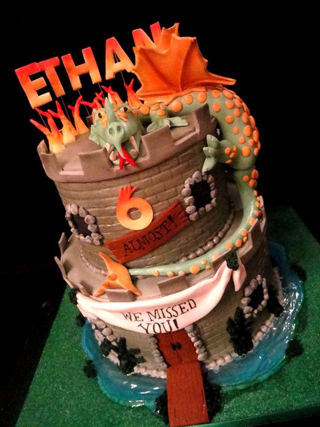 Ethan's Castle Dragon - Decorated Cake by Shawna McGreevy - CakesDecor