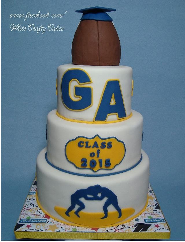 Graduation Cake for Football Player & Wrestler - Cake by - CakesDecor