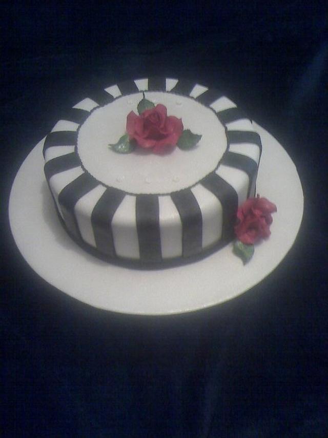 Black and White birthday cake