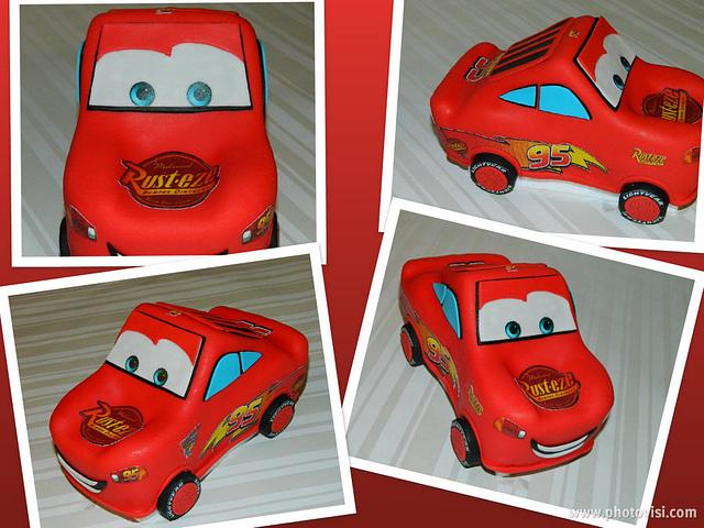 Lighten McQueen 3D Cake - Decorated Cake by Maureen - CakesDecor