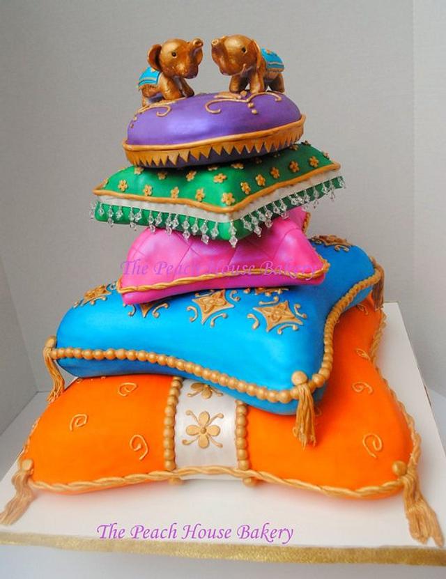 Indian inspired pillow cakes Decorated Cake by The CakesDecor
