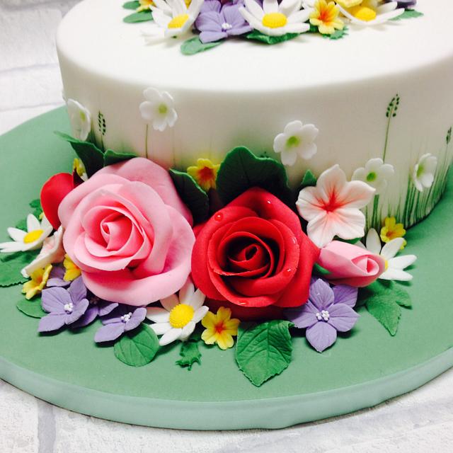 Spring Flowers Cake - Cake By Mirtha's P-arty Cakes - CakesDecor