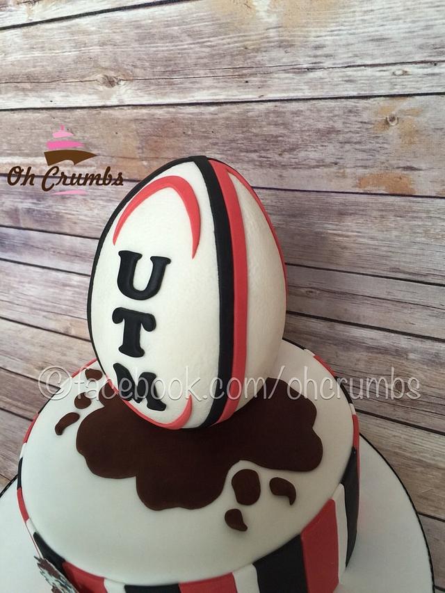 Rugby theme cake - Cake by Oh Crumbs - CakesDecor