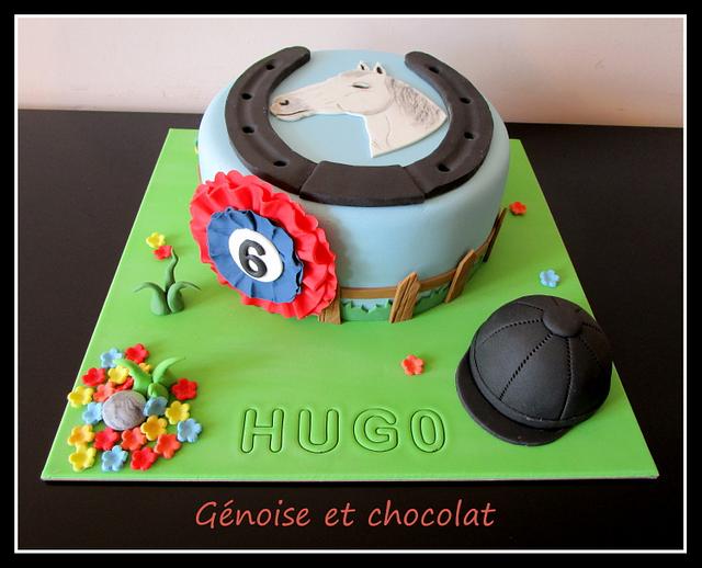 Horse riding cake - Decorated Cake by Génoise et chocolat - CakesDecor