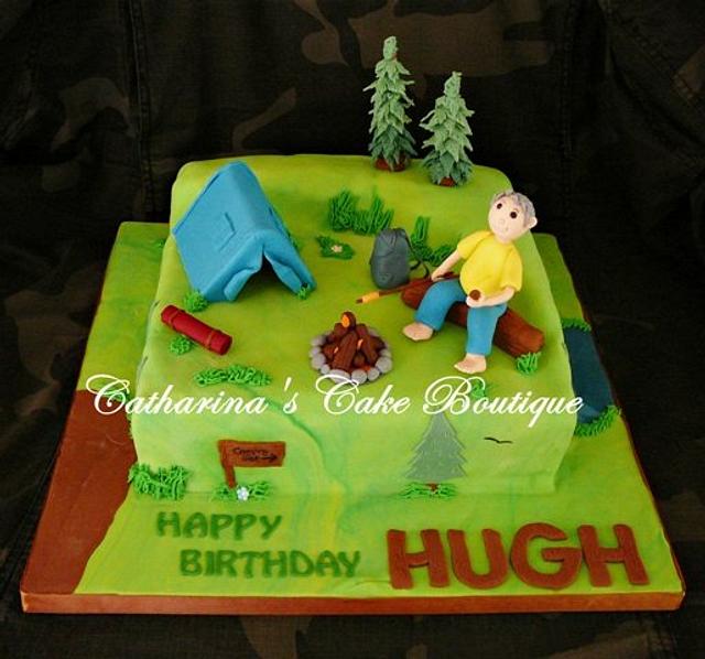 Camping Themed Cake Cake By Catharinascakes Cakesdecor