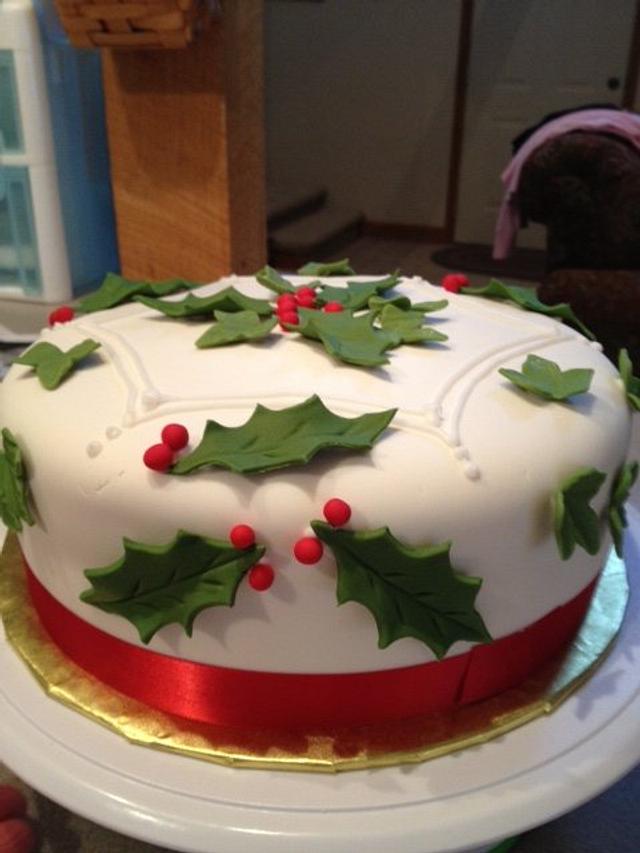 Holly and Ivy Christmas Cake Cake by Tonya CakesDecor