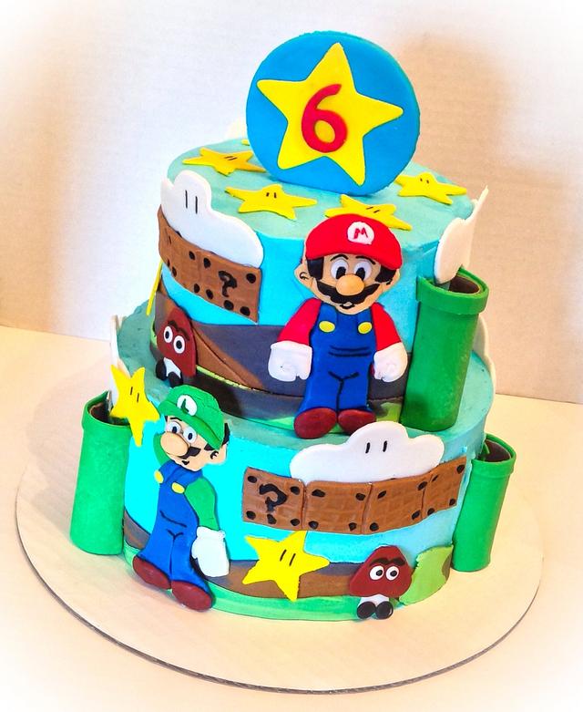 Mario & Luigi - Decorated Cake by Cups-N-Cakes - CakesDecor