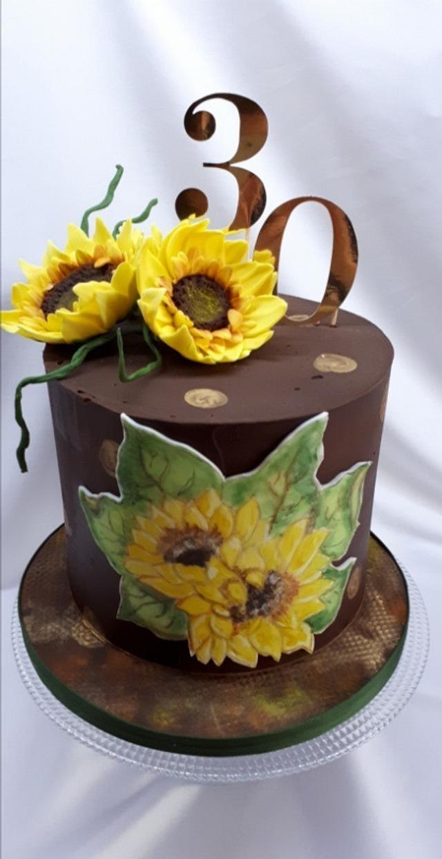 birthday sunflower - Cake by Kaliss - CakesDecor
