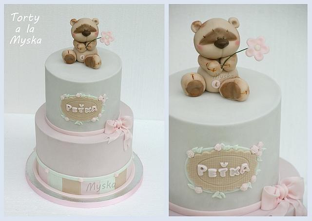 bear baby shower - Decorated Cake by Myska - CakesDecor