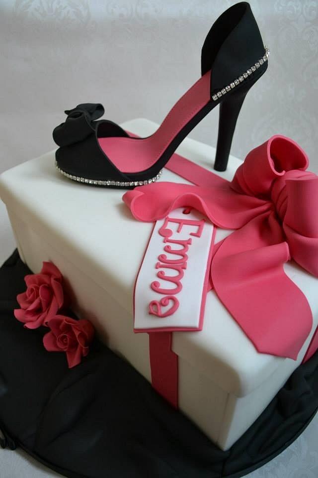 Shoe box 40th birthday cake - Decorated Cake by AMAE - - CakesDecor