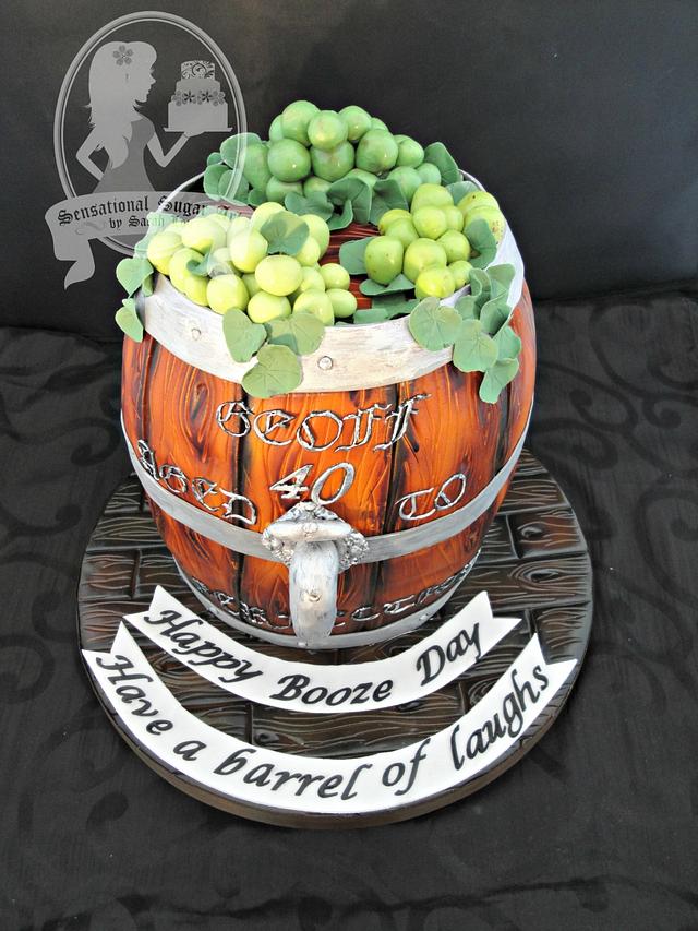 Wine Barrel Cake Decorated Cake by Sensational Sugar CakesDecor