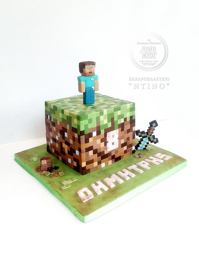 Mindcraft Cake - Decorated Cake By Aspasia Stamou - Cakesdecor