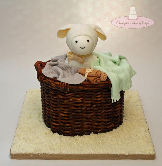 Little Lamb in a Wicker Basket