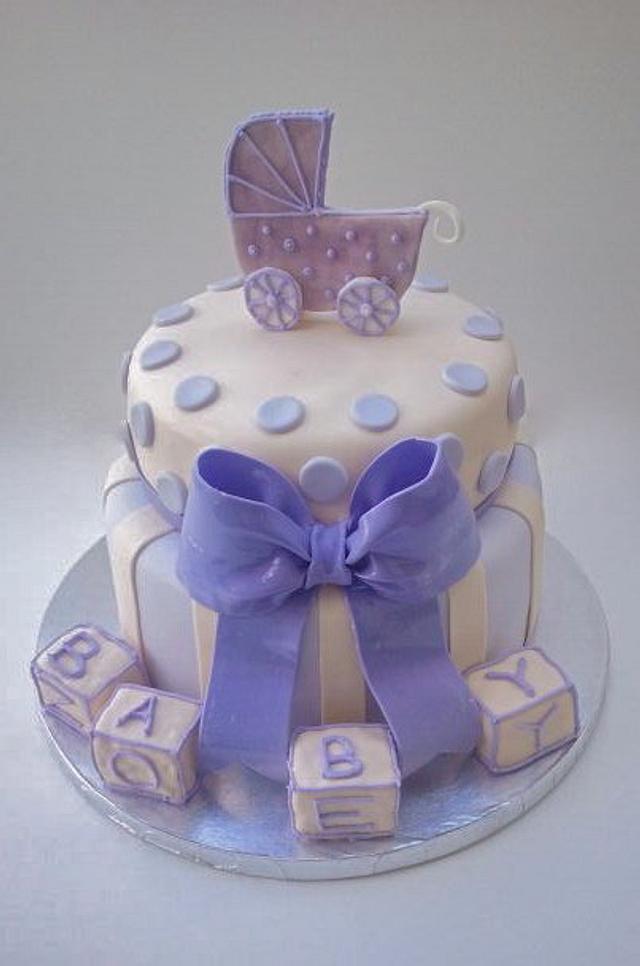 lavender baby shower cake