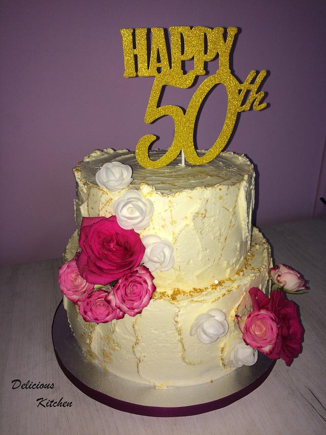 50th b-day cake - Decorated Cake by Emily's Bakery - CakesDecor