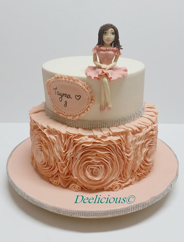 Rose Ruffle Cake Decorated Cake By Deelicious Cakesdecor