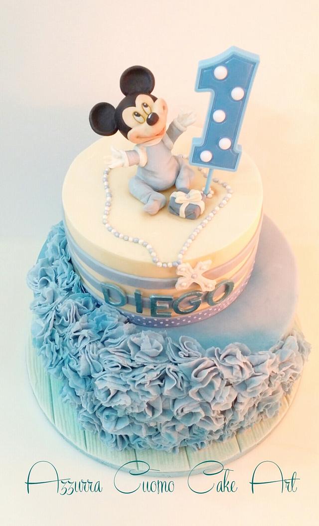 Mickey Mouse Cake Smash for Baby Boy | Yvonne Leon Photography