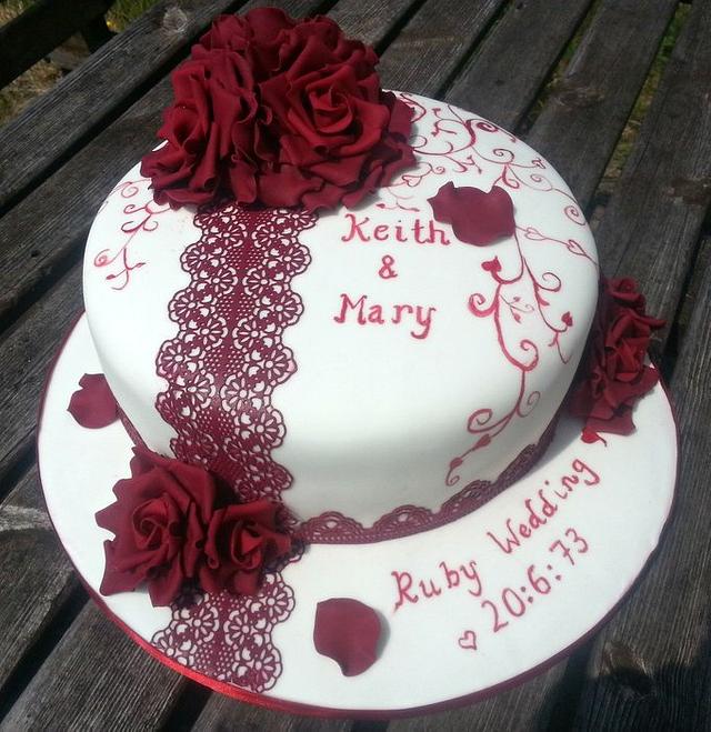 Ruby Wedding Cake by Môn Cottage Cupcakes CakesDecor