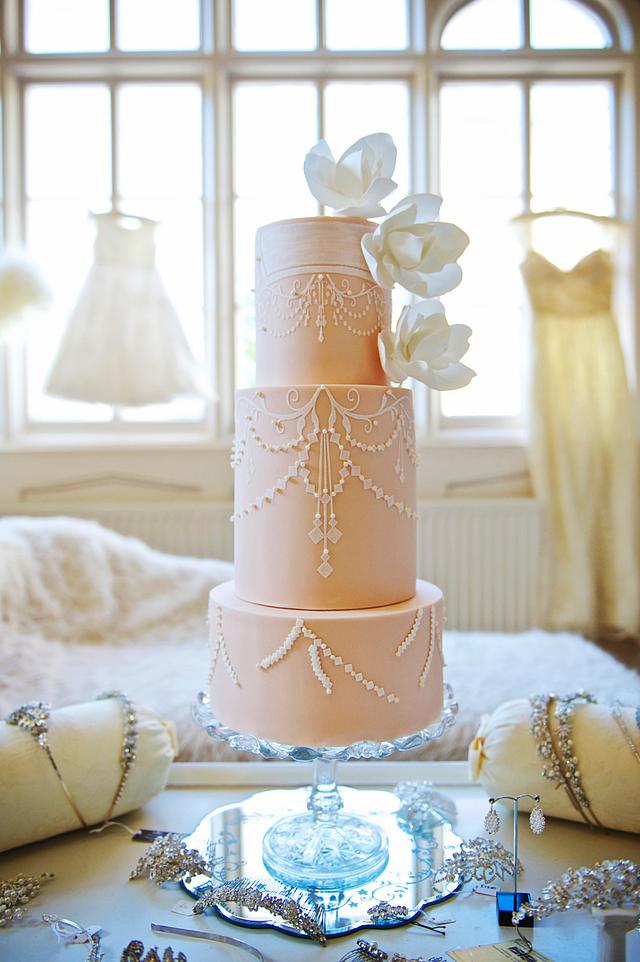 Art Deco Wedding Cake Decorated Cake by S K Cakes CakesDecor