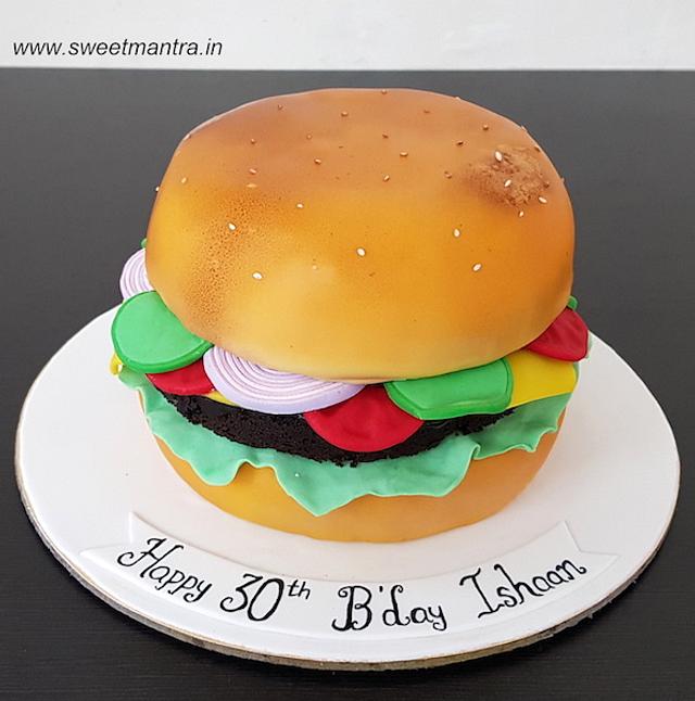 Burger Cake - Hamburger Cake Decorating Tutorial - Veena Azmanov