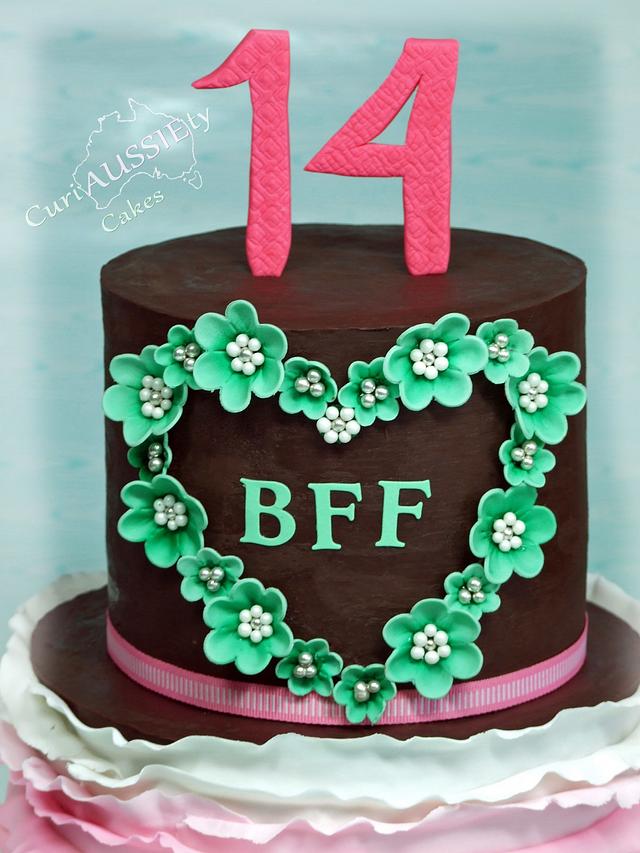 Best friends 14th birthday cake