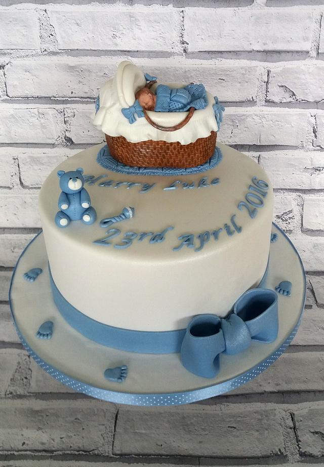 Baby Boys Christening Cake - Cake by Storyteller Cakes - CakesDecor